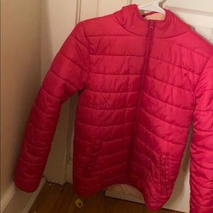 Pink puffer jacket